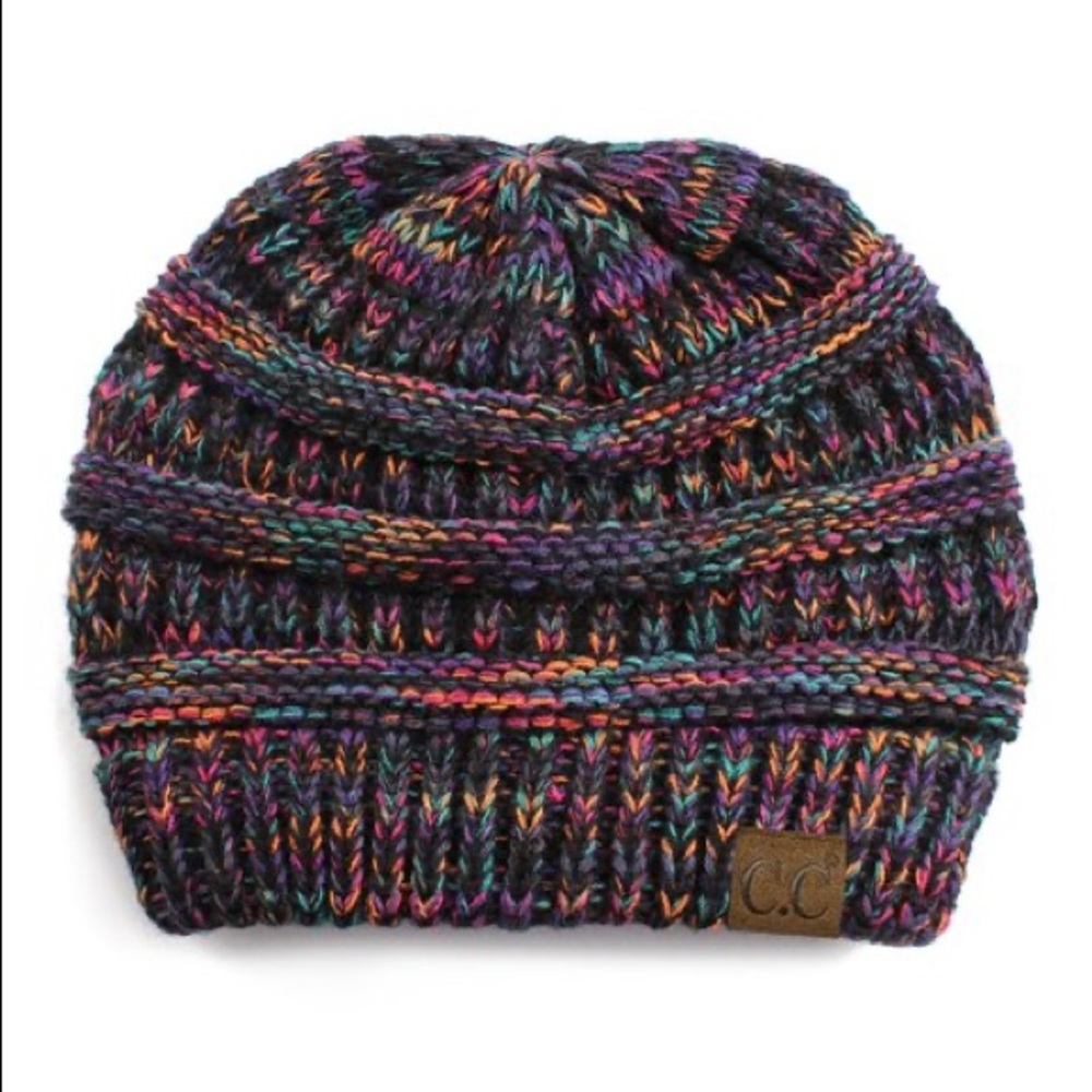 Purple Rainbow Marled Beanie